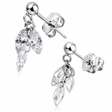 Ezüst fülbevaló kristállyal