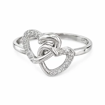 Szíves ezüst gyűrű