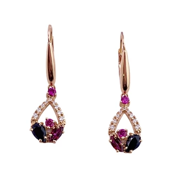 Rosé arany lógos fülbevaló