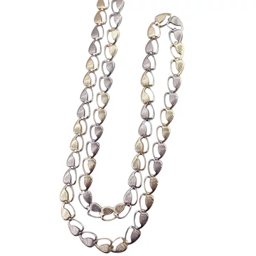 Sárga -fehér arany szív nyaklánc