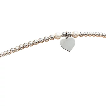 Ezüst szíves karlánc