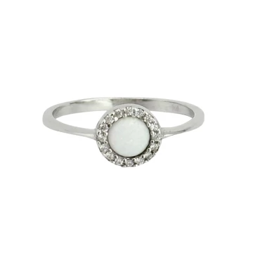 Fehér arany opál köves gyűrű