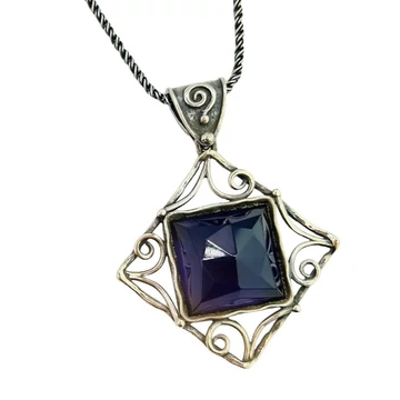 Ametiszt köves ezüst medál nyaklánccal