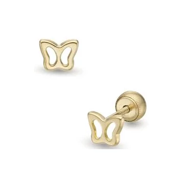 Fehér arany csavaros végű baba pillangó  fülbevaló