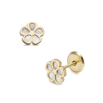 Sárga arany csavaros végű baba fülbevaló