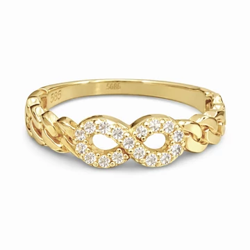 Végtelen jeles arany gyűrű