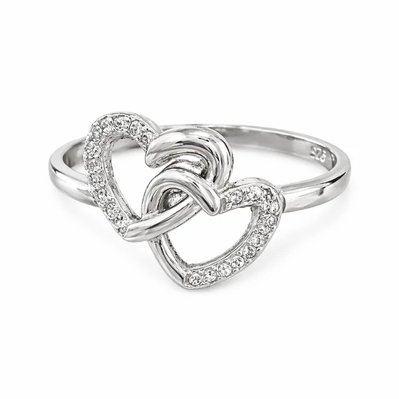 Szíves ezüst gyűrű