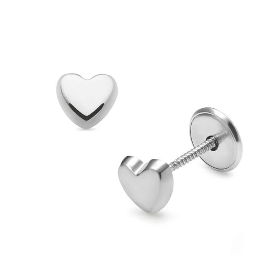 Fehér arany csavaros végű baba fülbevaló