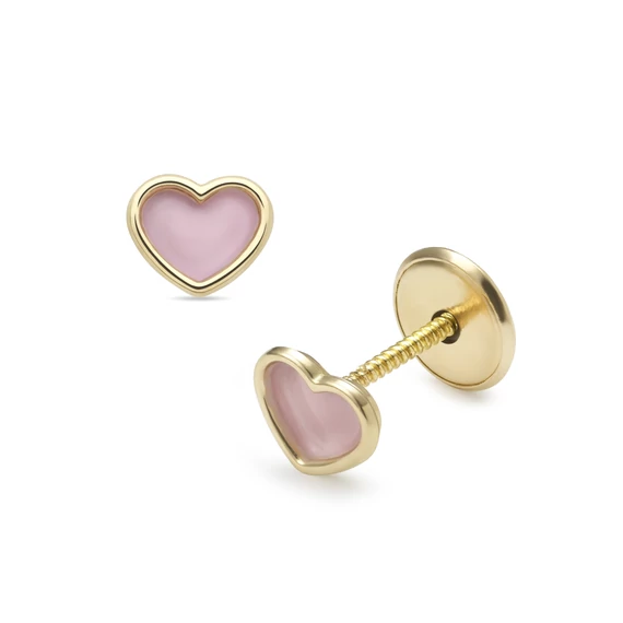 Sárga arany csavaros végű baba fülbevaló