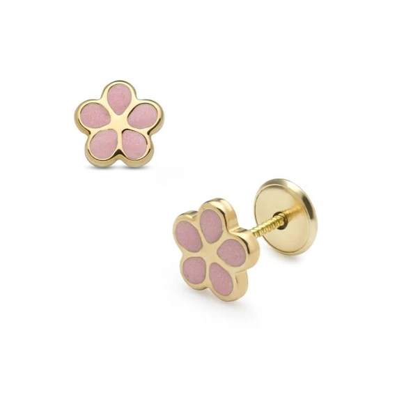 Sárga arany csavaros végű baba  fülbevaló